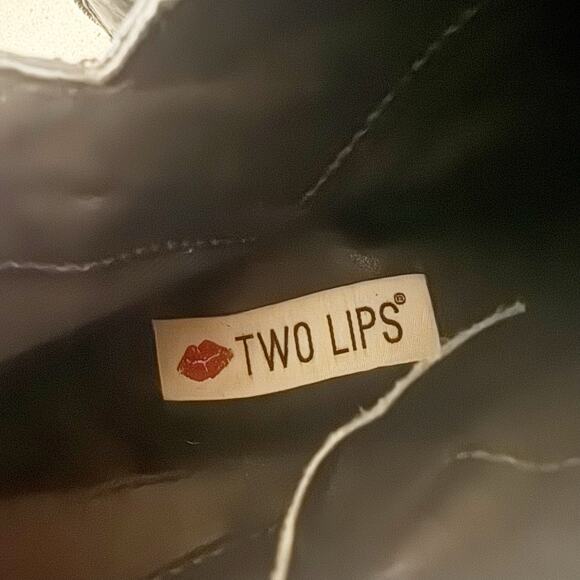 Two Lips Women 9 Black Leather Ankle Boots With Fringe - Picture 7 of 7